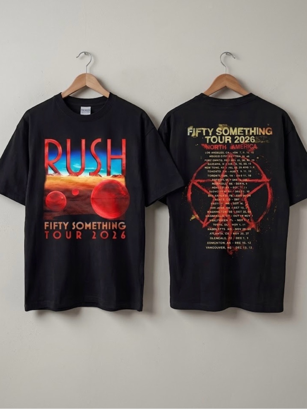 Rush Fifty Something Tour Black Music Lover Graphic Tee
